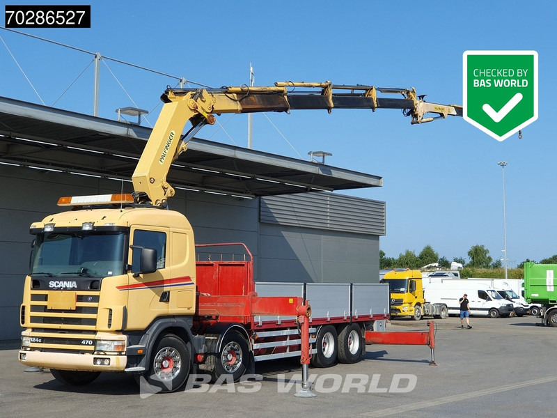 Scania 124G 470 8X4 Palfinger PK45000 C4 Crane Kran Fly-Jib Manual Steering Axle Euro 3 - شاحنات مسطحة, شاحنة كرين: صورة 1 Scania 124G 470 8X4 Palfinger PK45000 C4 Crane Kran Fly-Jib Manual Steering Axle Euro 3 - شاحنات مسطحة, شاحنة كرين: صورة 1