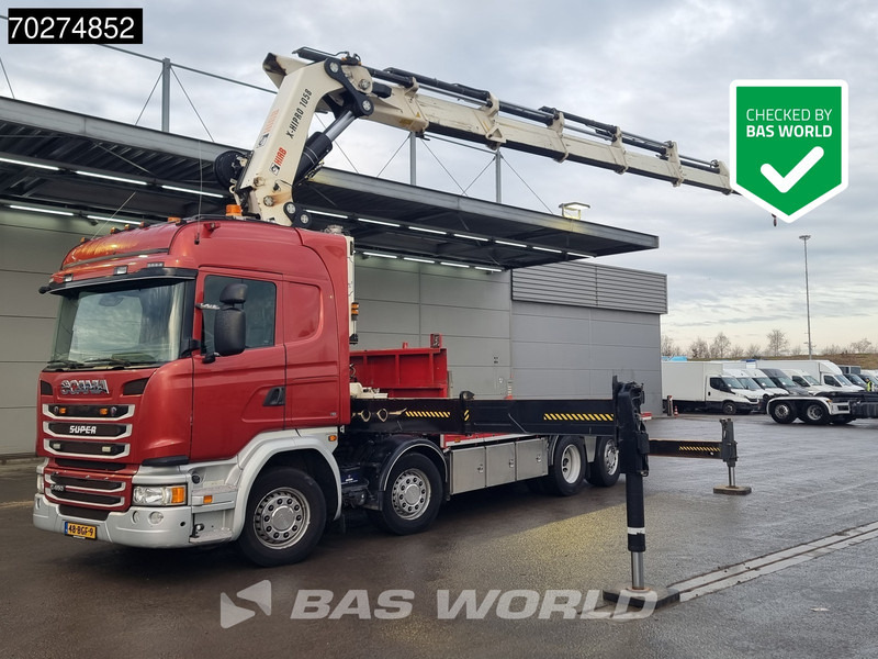 Scania G450 8X2 NL-Truck Hiab X-HIPRO 1058EP-6 Kran Front stab Retarder Euro 6 - شاحنات مسطحة, شاحنة كرين: صورة 1 Scania G450 8X2 NL-Truck Hiab X-HIPRO 1058EP-6 Kran Front stab Retarder Euro 6 - شاحنات مسطحة, شاحنة كرين: صورة 1
