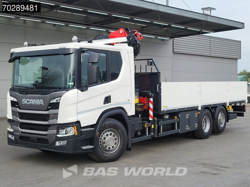 جديدة شاحنات مسطحة, شاحنة كرين Scania P410 6X2 NEW! Palfinger PK24-001 SLD 5 Kran Crane Retarder Lift+steering axle: صورة 8