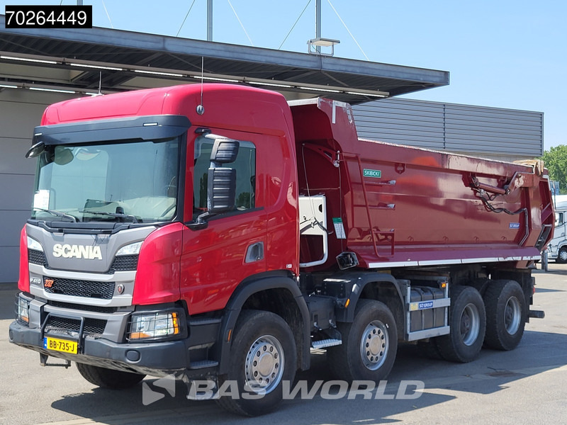 شاحنة قلاب Scania P410 8X4 NL-Truck 19m3 tipper box heating Big-Axle Steelsuspension Automatic: صورة 14