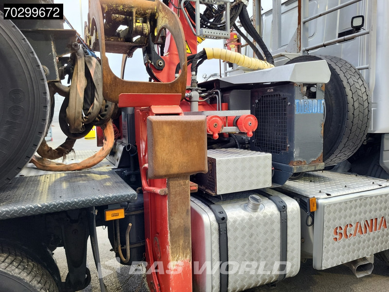 شاحنة قطع الأشجار, شاحنة كرين Scania R580 R 6X4 NL-Truck Diebolt D28.81 Kran Crane Holztransport + Dolly Retarder Euro 6: صورة 12