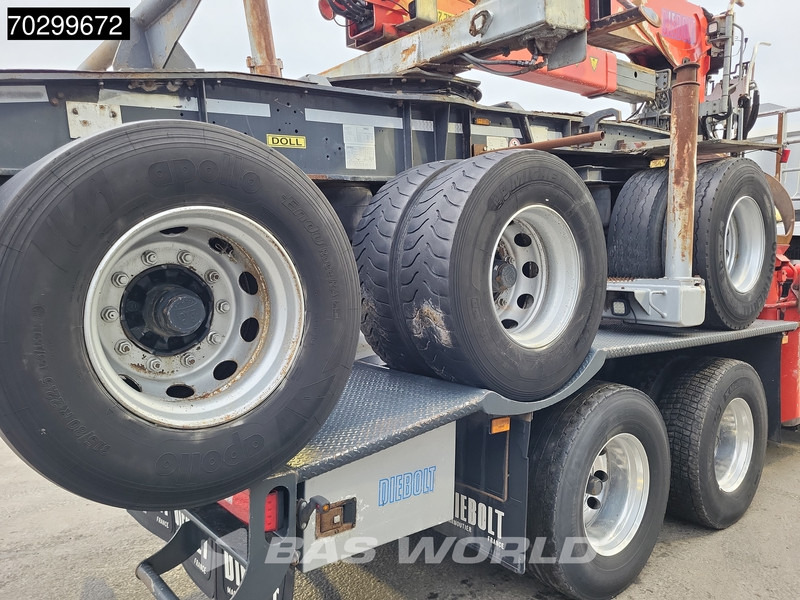 شاحنة قطع الأشجار, شاحنة كرين Scania R580 R 6X4 NL-Truck Diebolt D28.81 Kran Crane Holztransport + Dolly Retarder Euro 6: صورة 19