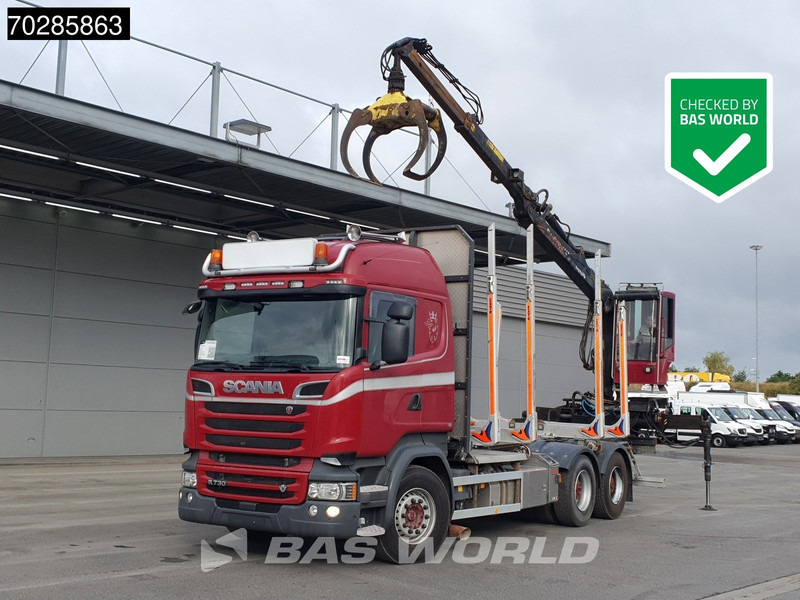 Scania R730 R 6X4 HIAB F108S 79 Crane Retarder Xenon BigAxle Loglift Automatic ACC Euro 6 - شاحنة قطع الأشجار, شاحنة كرين: صورة 1 Scania R730 R 6X4 HIAB F108S 79 Crane Retarder Xenon BigAxle Loglift Automatic ACC Euro 6 - شاحنة قطع الأشجار, شاحنة كرين: صورة 1