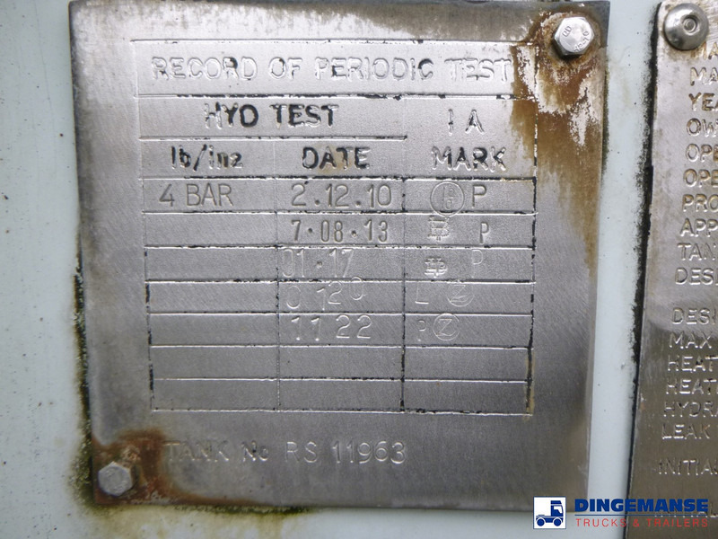 نصف مقطورة صهريج Clayton Chemical tank inox 30 m3 / 1 comp: صورة 18