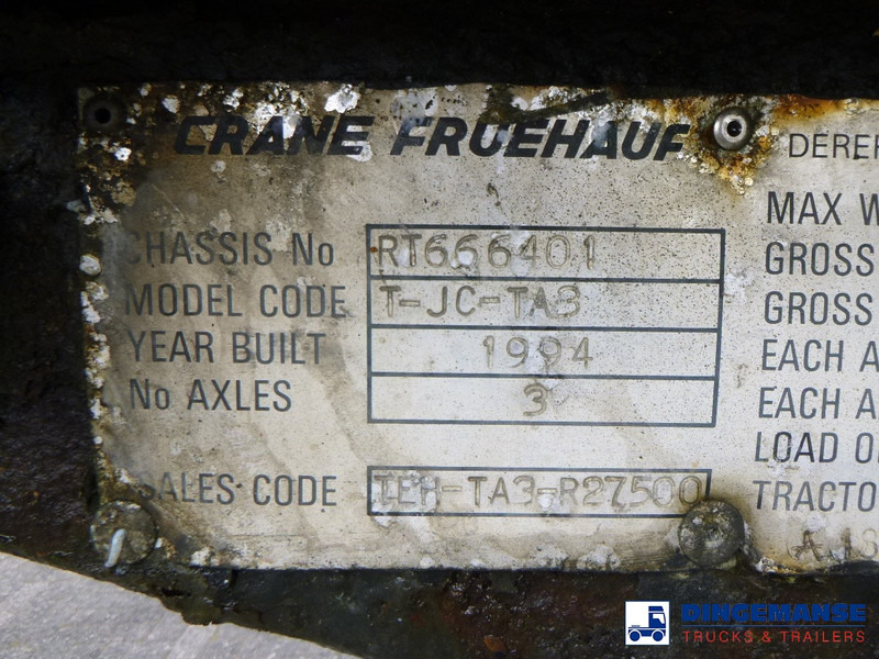 نصف مقطورة صهريج Crane Fruehauf Bitumen tank inox 28 m3 / 1 comp: صورة 17