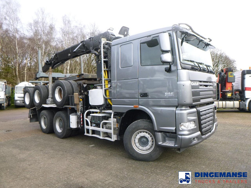 DAF XF 105.510 6x4 + Loglift F281S83 crane / timber truck + dolly - شاحنة قطع الأشجار, شاحنة كرين: صورة 2 DAF XF 105.510 6x4 + Loglift F281S83 crane / timber truck + dolly - شاحنة قطع الأشجار, شاحنة كرين: صورة 2