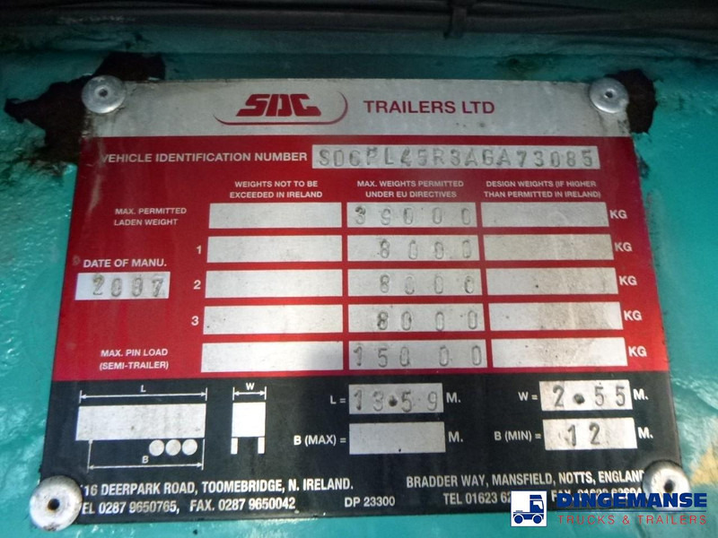 نصف مقطورة مسطحة SDC Stack - 3 x platform trailer 13.6 m / 39 t: صورة 12 نصف مقطورة مسطحة SDC Stack - 3 x platform trailer 13.6 m / 39 t: صورة 12