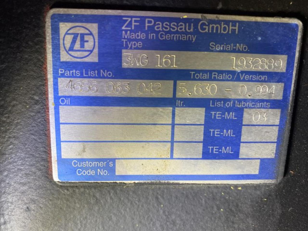 ZF 3WG161 - نقل الحركة - معدات المناولة: صورة 3 ZF 3WG161 - نقل الحركة - معدات المناولة: صورة 3