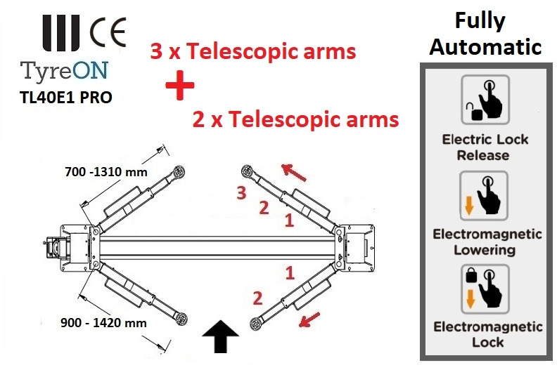 TL40E1 PRO 2 post lift - fully automatic - معدات الورش: صورة 2 TL40E1 PRO 2 post lift - fully automatic - معدات الورش: صورة 2