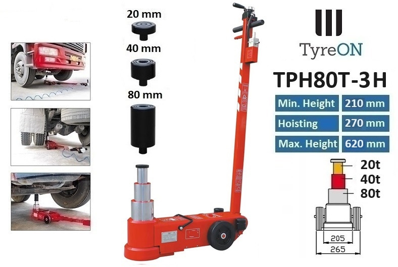 TPH80T-3H Air hydraulic jack 80 Tons - Minimum height 21 cm - معدات الورش: صورة 1 TPH80T-3H Air hydraulic jack 80 Tons - Minimum height 21 cm - معدات الورش: صورة 1