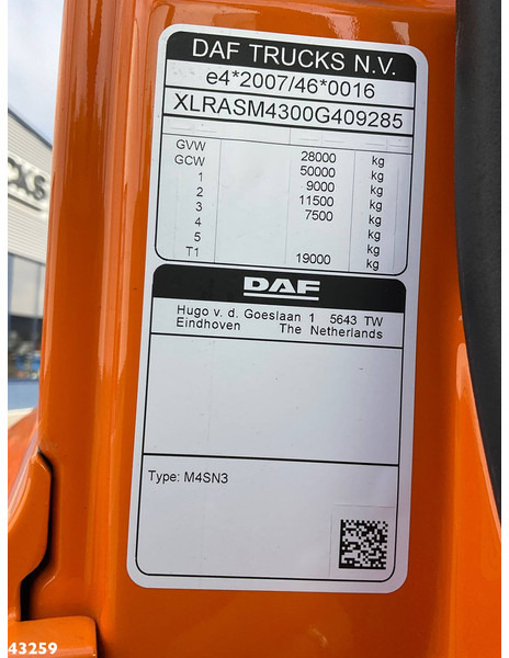 DAF FAN CF 430 VDL 21 Ton haakarmsysteem DAF FAN CF 430 VDL 21 Ton haakarmsysteem: صورة 19