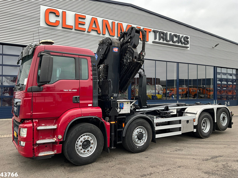 MAN TGS 35.480 8x4H Euro 6 HMF 40 Tonmeter laadkraan + Fly-Jib - شاحنة ذات خطاف, شاحنة كرين: صورة 2 MAN TGS 35.480 8x4H Euro 6 HMF 40 Tonmeter laadkraan + Fly-Jib - شاحنة ذات خطاف, شاحنة كرين: صورة 2