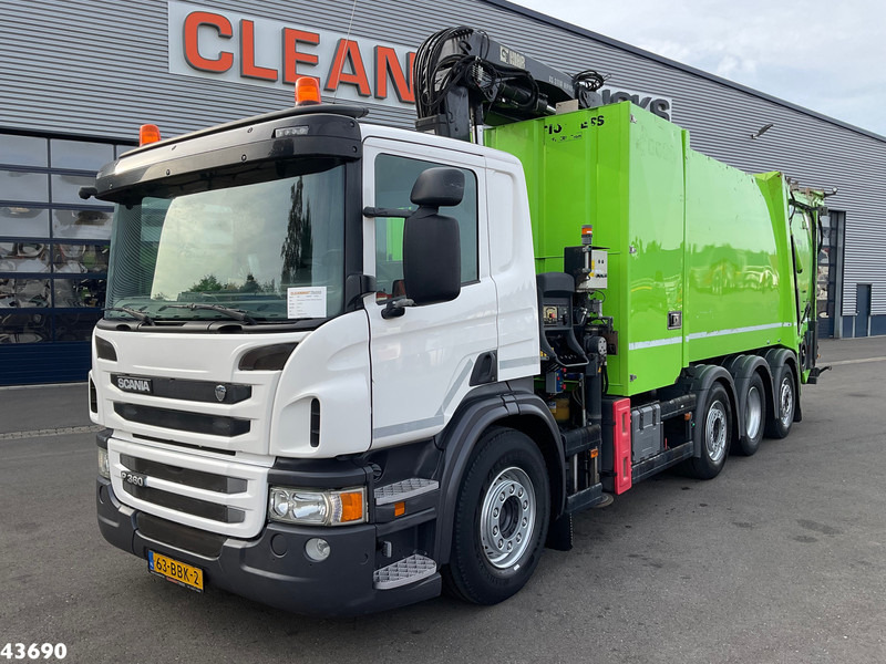 Scania P 360 Faun 18m³ + Hiab crane + Underground Container Washing Installation - شاحنة النفايات: صورة 2 Scania P 360 Faun 18m³ + Hiab crane + Underground Container Washing Installation - شاحنة النفايات: صورة 2