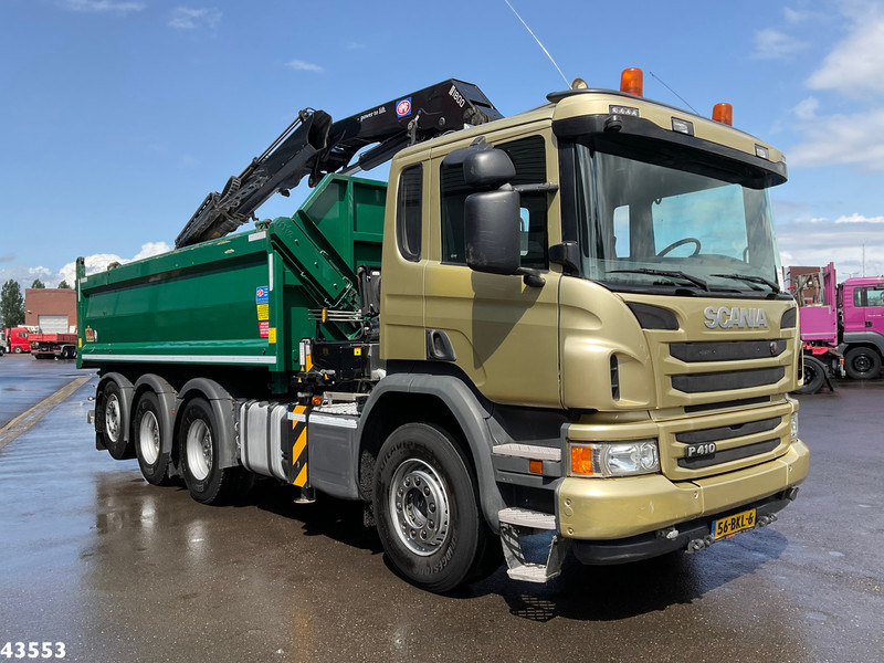 شاحنة قلاب, شاحنة كرين Scania P 410 8x4 Euro 6 HMF 18 Tonmeter laadkraan: صورة 6