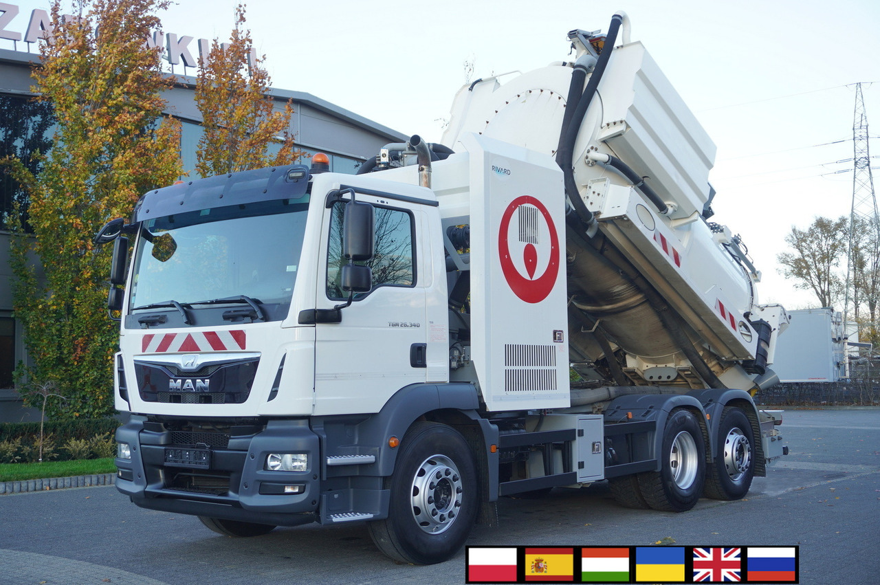 MAN TGM 26.340 E6 / RIVARD sewage cleaner 11.8 m3 / 170 tho. km / steered axle - شاحنة الشفط: صورة 1 MAN TGM 26.340 E6 / RIVARD sewage cleaner 11.8 m3 / 170 tho. km / steered axle - شاحنة الشفط: صورة 1