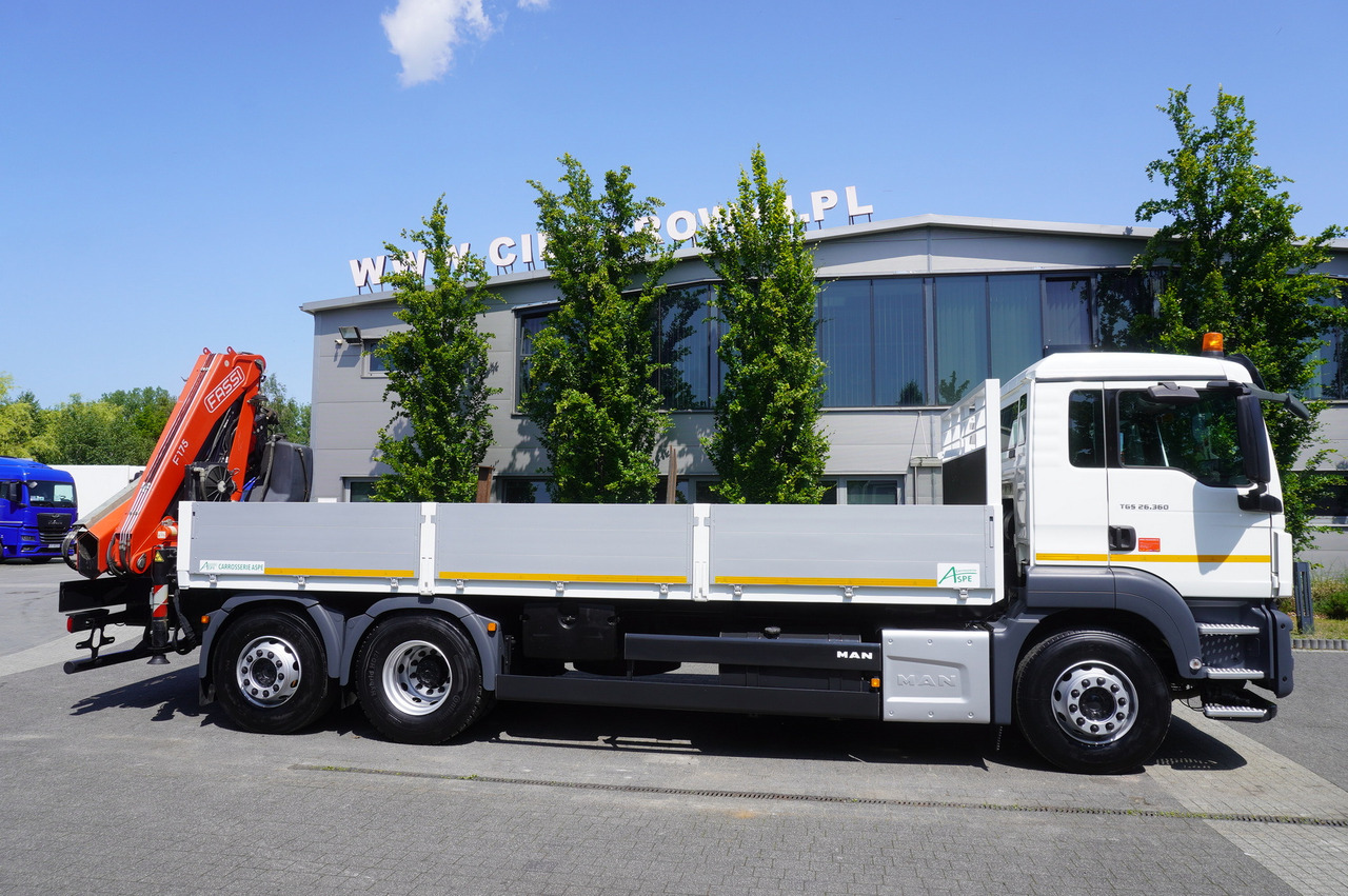 MAN TGS 26.360 Flatbed / Fassi F175 7.7 T / steered 3rd axle - شاحنة كرين: صورة 3 MAN TGS 26.360 Flatbed / Fassi F175 7.7 T / steered 3rd axle - شاحنة كرين: صورة 3