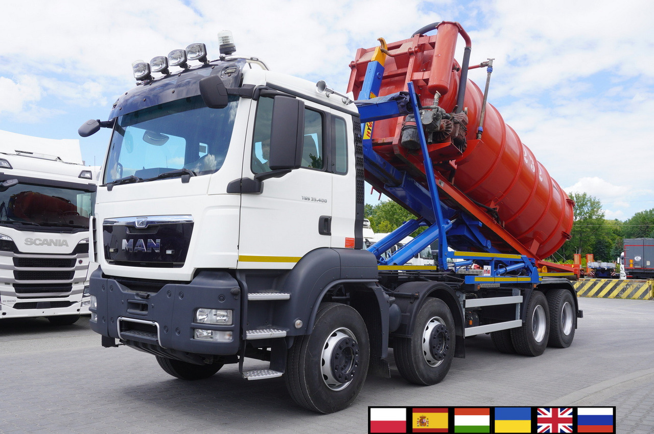 MAN TGS 35.400 8 × 4 E5 / HYVA HOOK LIFT 32.56 SE / Septic barrel 13000 L - صهريج السماد السائل: صورة 1 MAN TGS 35.400 8 × 4 E5 / HYVA HOOK LIFT 32.56 SE / Septic barrel 13000 L - صهريج السماد السائل: صورة 1