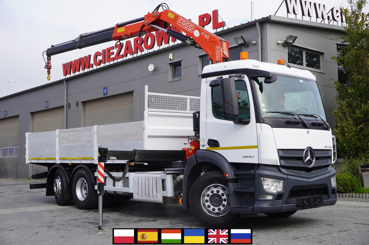 MERCEDES-BENZ Antos 2540 / Flatbed 15 EPAL / Fassi F165 / 6.1 t / 8 m reach / remote control / rotator / 1600 MTH / steered axle - شاحنات مسطحة, شاحنة كرين: صورة 1 MERCEDES-BENZ Antos 2540 / Flatbed 15 EPAL / Fassi F165 / 6.1 t / 8 m reach / remote control / rotator / 1600 MTH / steered axle - شاحنات مسطحة, شاحنة كرين: صورة 1