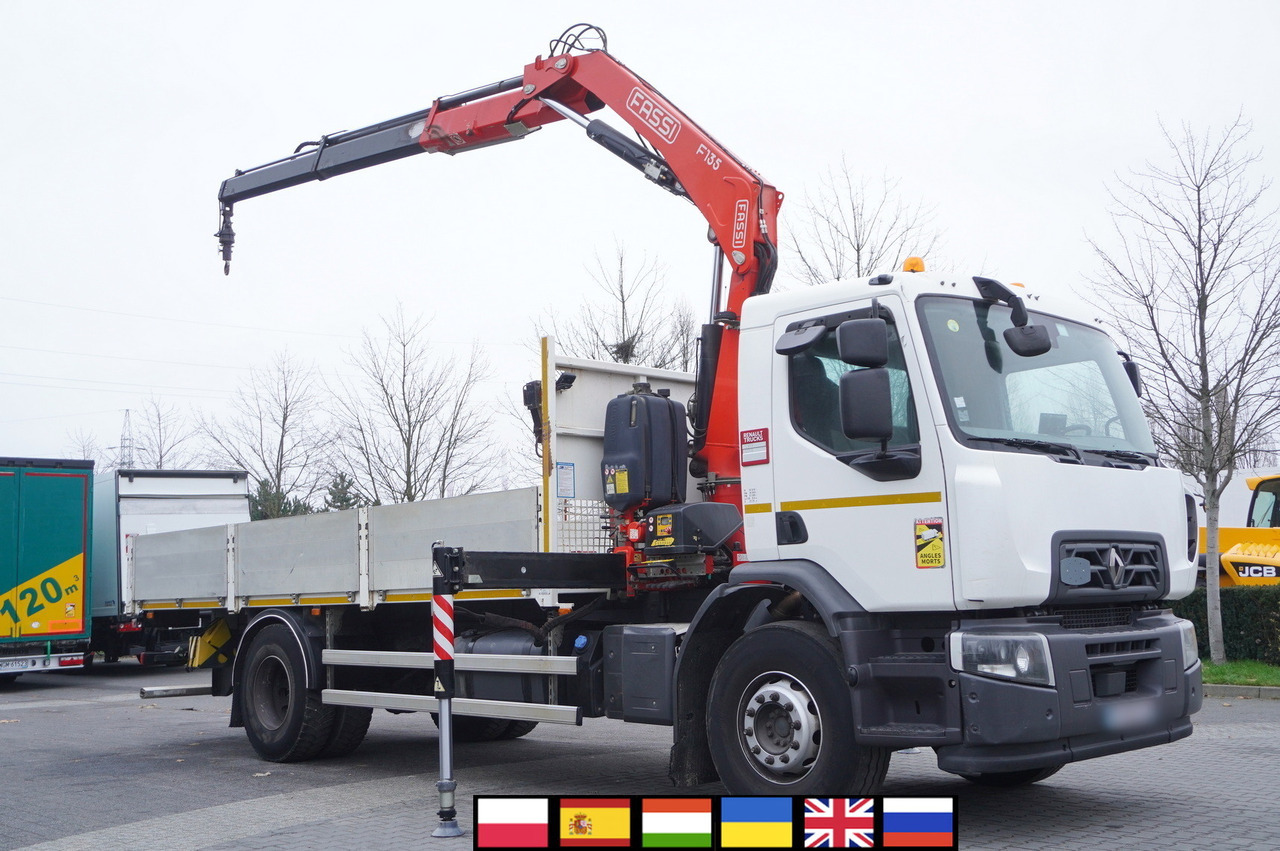 RENAULT C280 DTI 8 / FASSI crane 5.6 T / 560 MTH / range 8 m / Flatbed 15 EPAL - شاحنات مسطحة, شاحنة كرين: صورة 1 RENAULT C280 DTI 8 / FASSI crane 5.6 T / 560 MTH / range 8 m / Flatbed 15 EPAL - شاحنات مسطحة, شاحنة كرين: صورة 1