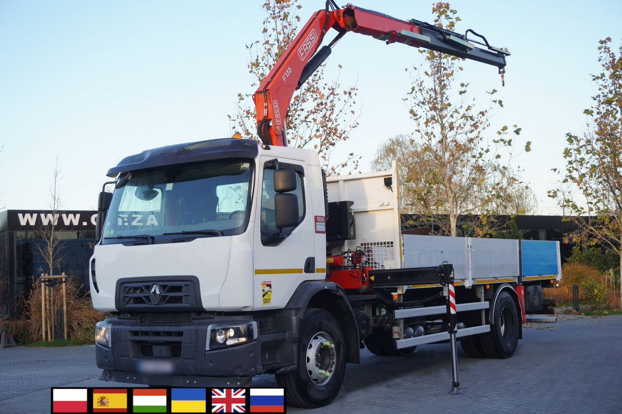 RENAULT C280 DTI 8 / FASSI crane 5.6 T / range 8 m / Flatbed 15 EPAL - شاحنة كرين: صورة 1 RENAULT C280 DTI 8 / FASSI crane 5.6 T / range 8 m / Flatbed 15 EPAL - شاحنة كرين: صورة 1