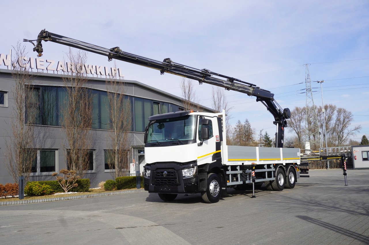 RENAULT C430 / HIAB 244 EP-5 HIDUO crane 8400 kg 15 m / Platform with stanchions - شاحنة كرين: صورة 1 RENAULT C430 / HIAB 244 EP-5 HIDUO crane 8400 kg 15 m / Platform with stanchions - شاحنة كرين: صورة 1