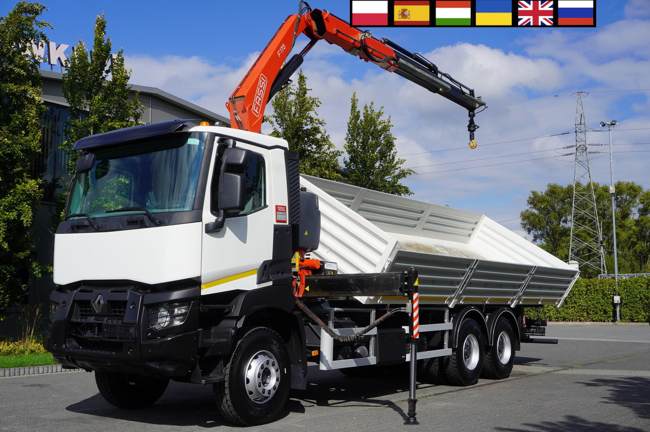 RENAULT K380 6×4 / FASSI F175 crane 7.85 t / 120 thousand km! / 2-sided tipper - شاحنة قلاب, شاحنة كرين: صورة 1 RENAULT K380 6×4 / FASSI F175 crane 7.85 t / 120 thousand km! / 2-sided tipper - شاحنة قلاب, شاحنة كرين: صورة 1