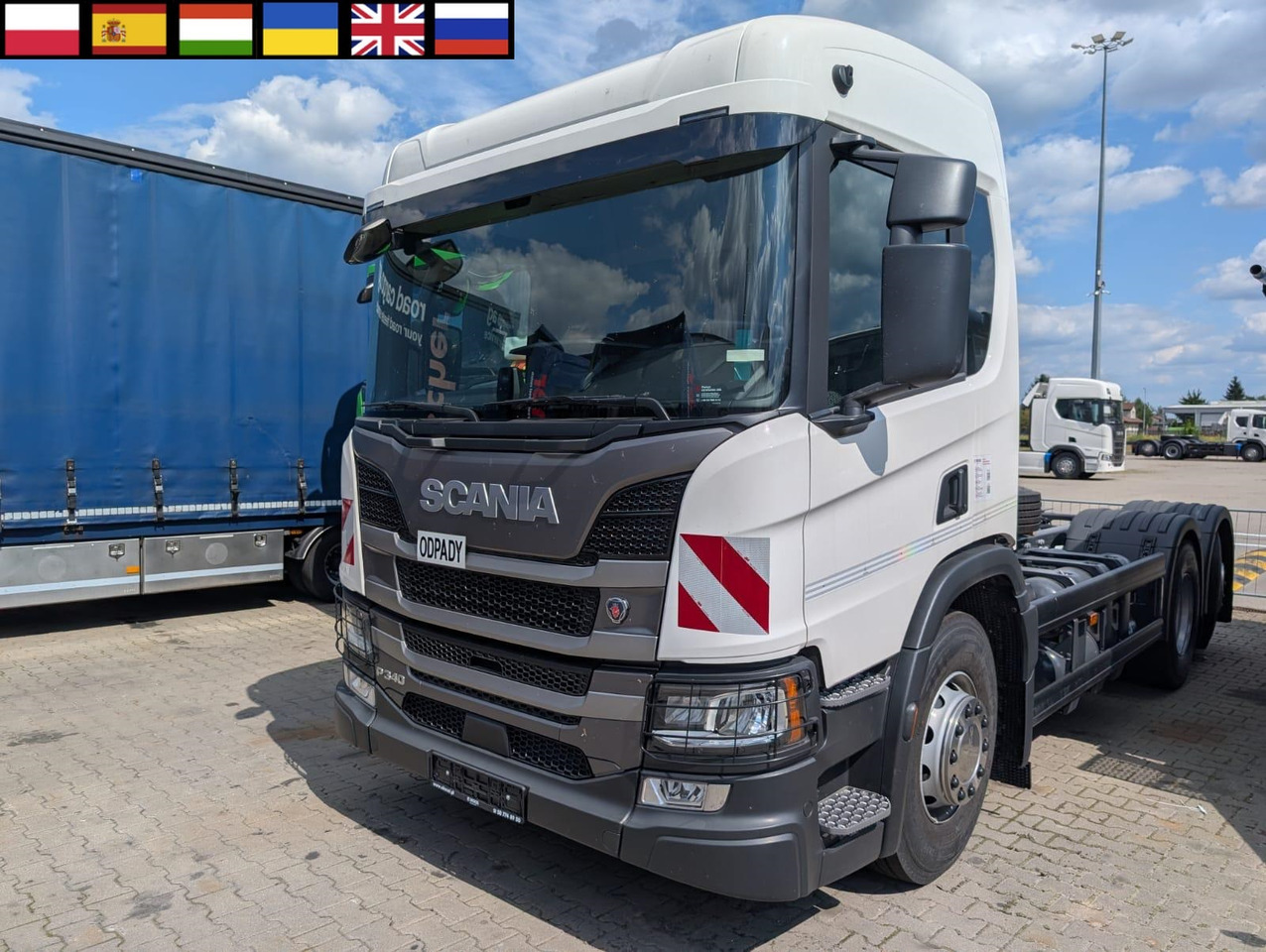 SCANIA P 340 B6x2*4NA / chassis frame / steering axle / CNG / large cab / 8 units - شاحنة هيكل كابينة: صورة 1 SCANIA P 340 B6x2*4NA / chassis frame / steering axle / CNG / large cab / 8 units - شاحنة هيكل كابينة: صورة 1