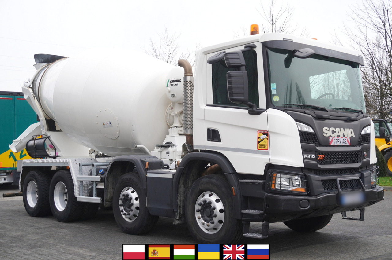 SCANIA P410 XT 8x4 / 80 tho. km!!! / SCHWING-STATTER AM 9 FHC 9 m3 concrete mixer - شاحنة خلاطة خرسانة: صورة 1 SCANIA P410 XT 8x4 / 80 tho. km!!! / SCHWING-STATTER AM 9 FHC 9 m3 concrete mixer - شاحنة خلاطة خرسانة: صورة 1