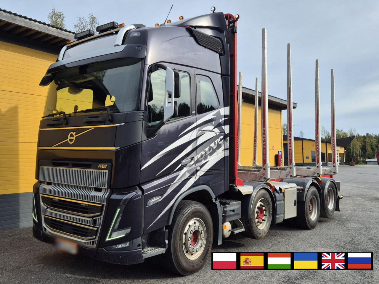 VOLVO FH 750 8x4 / 2 lifted axles / timber truck - شاحنة هيكل كابينة: صورة 1 VOLVO FH 750 8x4 / 2 lifted axles / timber truck - شاحنة هيكل كابينة: صورة 1