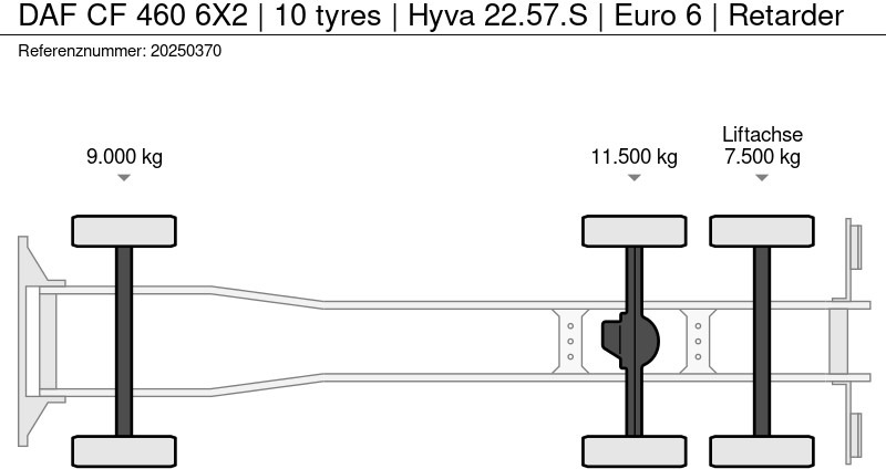 DAF CF 460 6X2 | 10 tyres | Hyva 22.57.S | Euro 6 | Retarder - شاحنة ذات خطاف: صورة 5 DAF CF 460 6X2 | 10 tyres | Hyva 22.57.S | Euro 6 | Retarder - شاحنة ذات خطاف: صورة 5