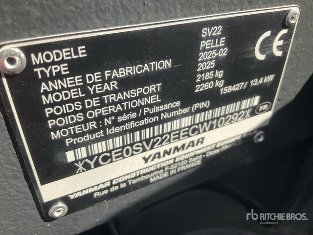 2025 Yanmar SV22 CLASSIC R (Unused) Mini Excavator: <6.6t - حفارة مُصَّغرة: صورة 4 2025 Yanmar SV22 CLASSIC R (Unused) Mini Excavator: <6.6t - حفارة مُصَّغرة: صورة 4