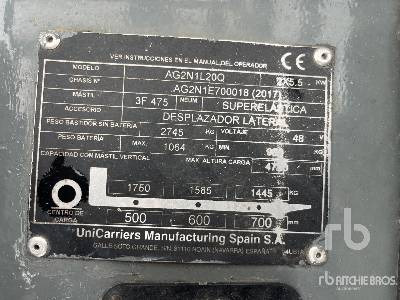 UNICARRIERS AG2N1L20Q - رافعة شوكية كهربائية: صورة 5 UNICARRIERS AG2N1L20Q - رافعة شوكية كهربائية: صورة 5
