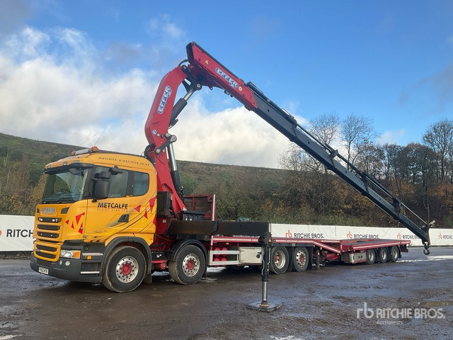 2013 Scania R480LB Effer 685/5S Crane - Beavertail T/A Sleeper Truck Tractor - شاحنات مسطحة: صورة 3 2013 Scania R480LB Effer 685/5S Crane - Beavertail T/A Sleeper Truck Tractor - شاحنات مسطحة: صورة 3