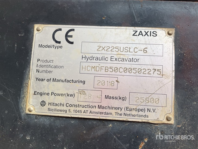 2018 Hitachi ZX225USLC-6 Tracked Excavator - حفار زحاف: صورة 2 2018 Hitachi ZX225USLC-6 Tracked Excavator - حفار زحاف: صورة 2