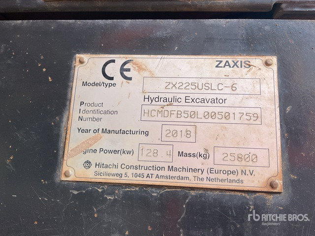2018 Hitachi ZX225USLC-6 Tracked Excavator - حفار زحاف: صورة 3 2018 Hitachi ZX225USLC-6 Tracked Excavator - حفار زحاف: صورة 3