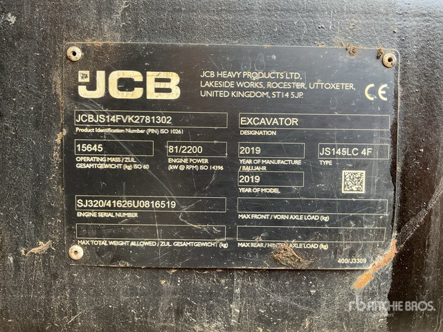 2019 JCB JS145LC Tracked Excavator - حفار زحاف: صورة 2 2019 JCB JS145LC Tracked Excavator - حفار زحاف: صورة 2