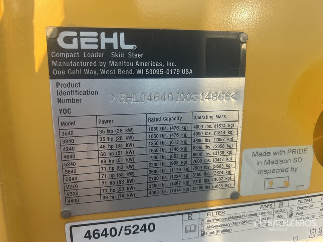 2014 Gehl 4640 Skid Steer Loader - شيول صغير: صورة 3 2014 Gehl 4640 Skid Steer Loader - شيول صغير: صورة 3