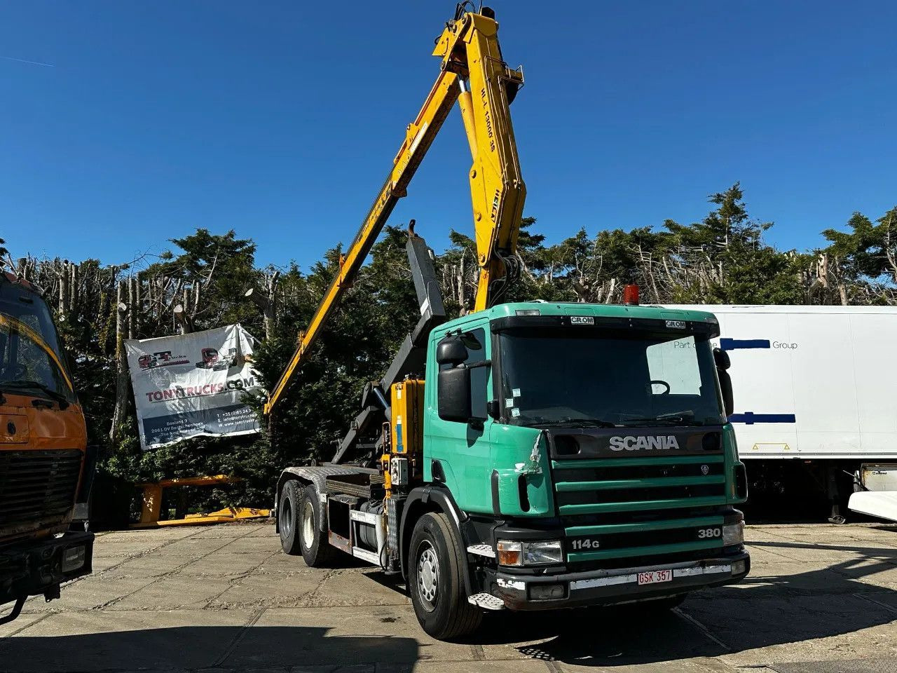 Scania P114-380 6X2 Ampirol + Heila 13000 5T Crane Manu - شاحنات الحاويات / جسم علوي قابل للتغيير شاحنة: صورة 1 Scania P114-380 6X2 Ampirol + Heila 13000 5T Crane Manu - شاحنات الحاويات / جسم علوي قابل للتغيير شاحنة: صورة 1