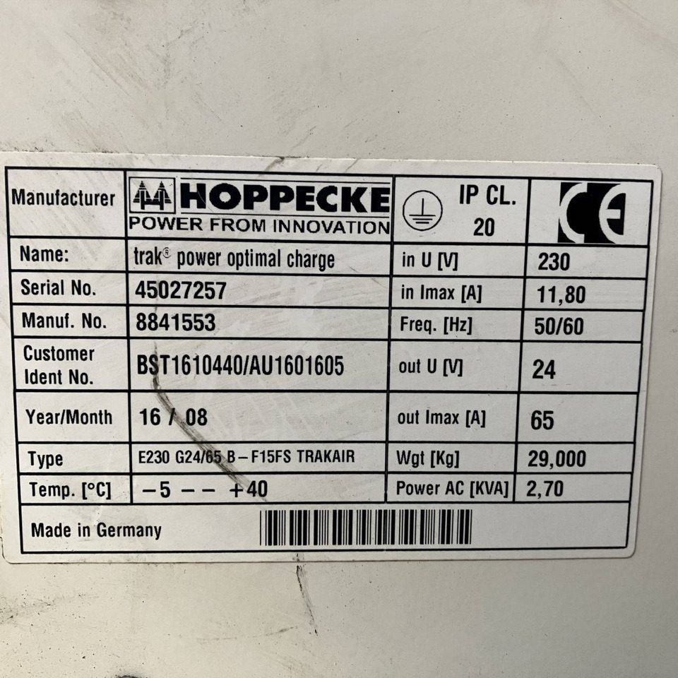 Hoppecke E230 G24/65 B-F15FS Trak power Optimal Charge (3) - قطع غيار - معدات المناولة: صورة 5 Hoppecke E230 G24/65 B-F15FS Trak power Optimal Charge (3) - قطع غيار - معدات المناولة: صورة 5
