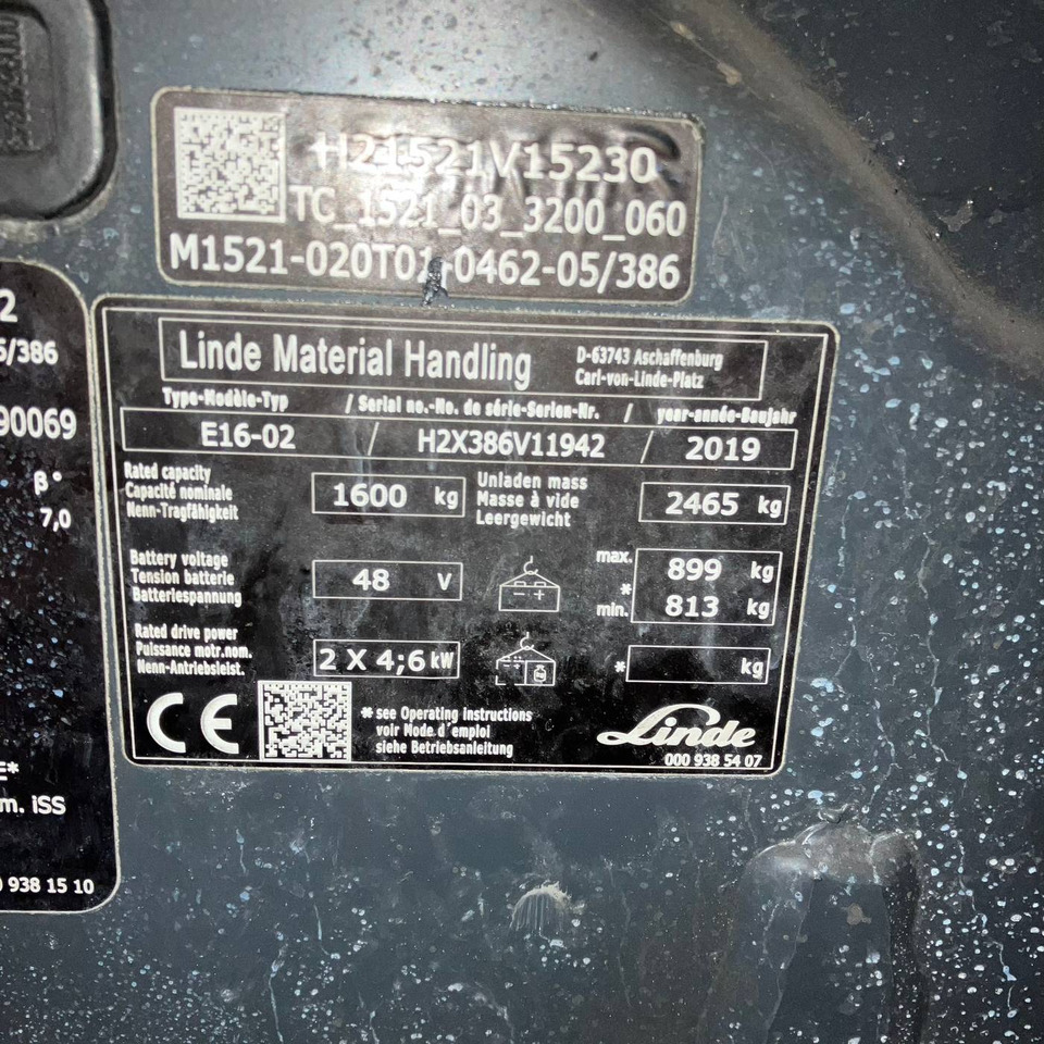 Linde E16 (386-02) EVO - رافعة شوكية كهربائية: صورة 4 Linde E16 (386-02) EVO - رافعة شوكية كهربائية: صورة 4