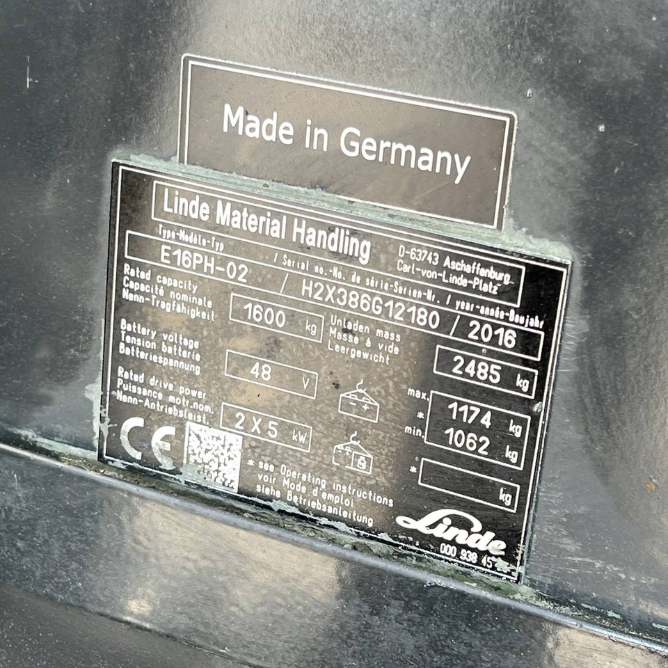 رافعة شوكية كهربائية Linde E16PH (386-02) EVO: صورة 17