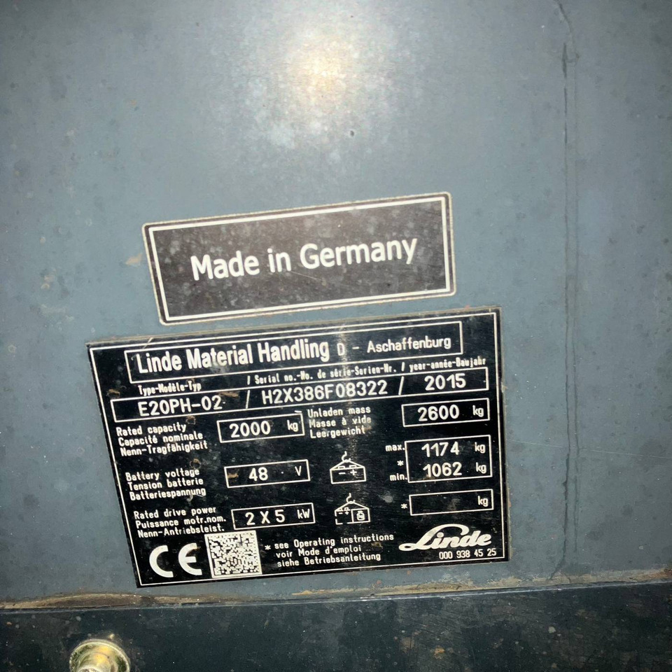 Linde E20PH (386-02) EVO - رافعة شوكية كهربائية: صورة 4 Linde E20PH (386-02) EVO - رافعة شوكية كهربائية: صورة 4