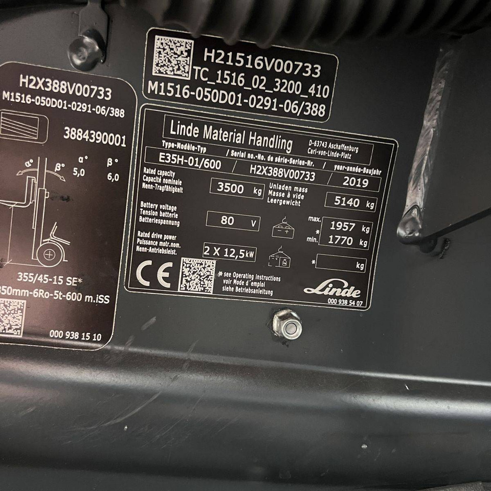 رافعة شوكية كهربائية Linde E35/600H (388): صورة 11
