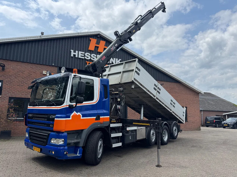 DAF CF 85.360 8X2 3 Zijdige kipper HIAB 16 t/m kraan AHK Top condition - شاحنة قلاب, شاحنة كرين: صورة 1 DAF CF 85.360 8X2 3 Zijdige kipper HIAB 16 t/m kraan AHK Top condition - شاحنة قلاب, شاحنة كرين: صورة 1