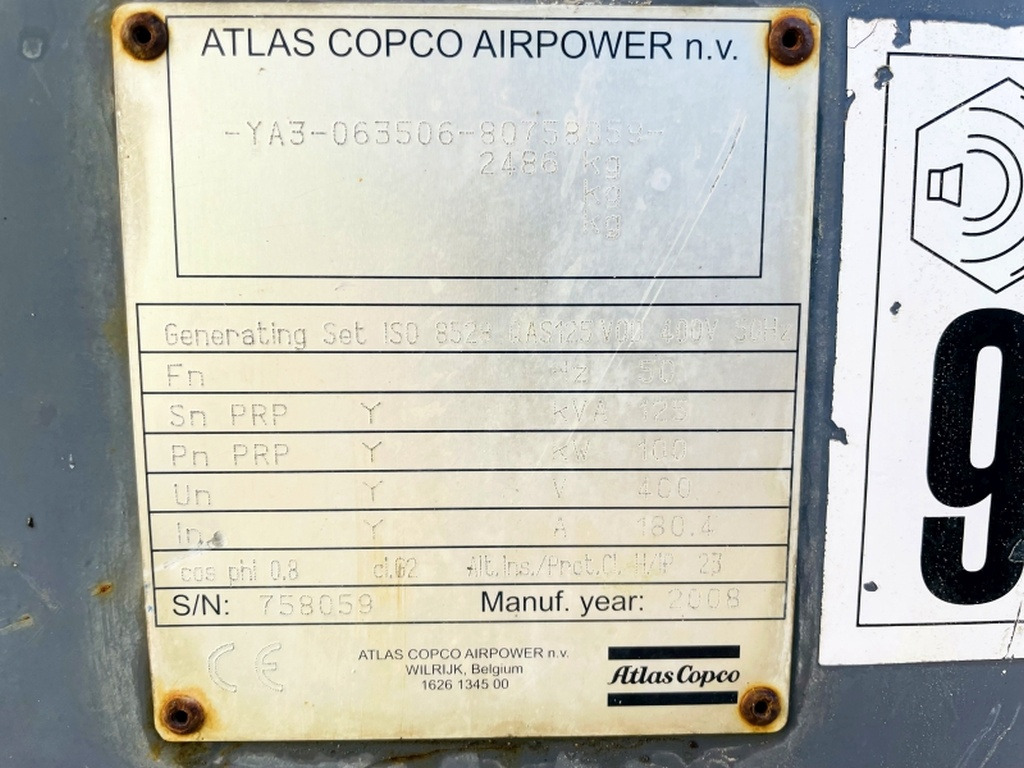 Atlas Copco QAS125 (3945) - مجموعة المولدات: صورة 3 Atlas Copco QAS125 (3945) - مجموعة المولدات: صورة 3