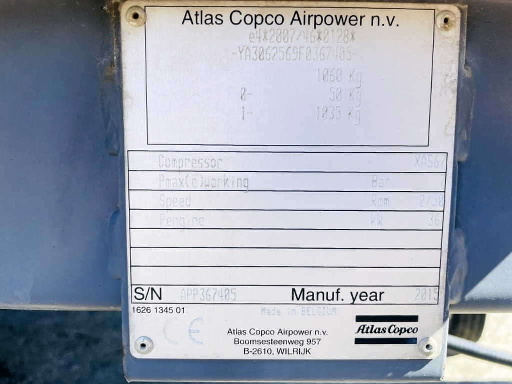Atlas Copco XAS67 (4057) - الضاغط: صورة 3 Atlas Copco XAS67 (4057) - الضاغط: صورة 3