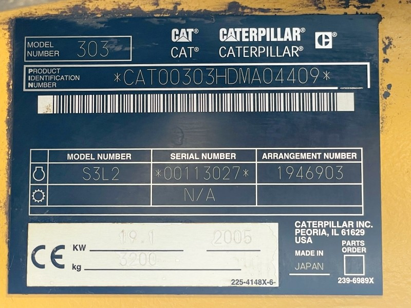 Caterpillar 303CR (3847) - حفارة مُصَّغرة: صورة 3 Caterpillar 303CR (3847) - حفارة مُصَّغرة: صورة 3