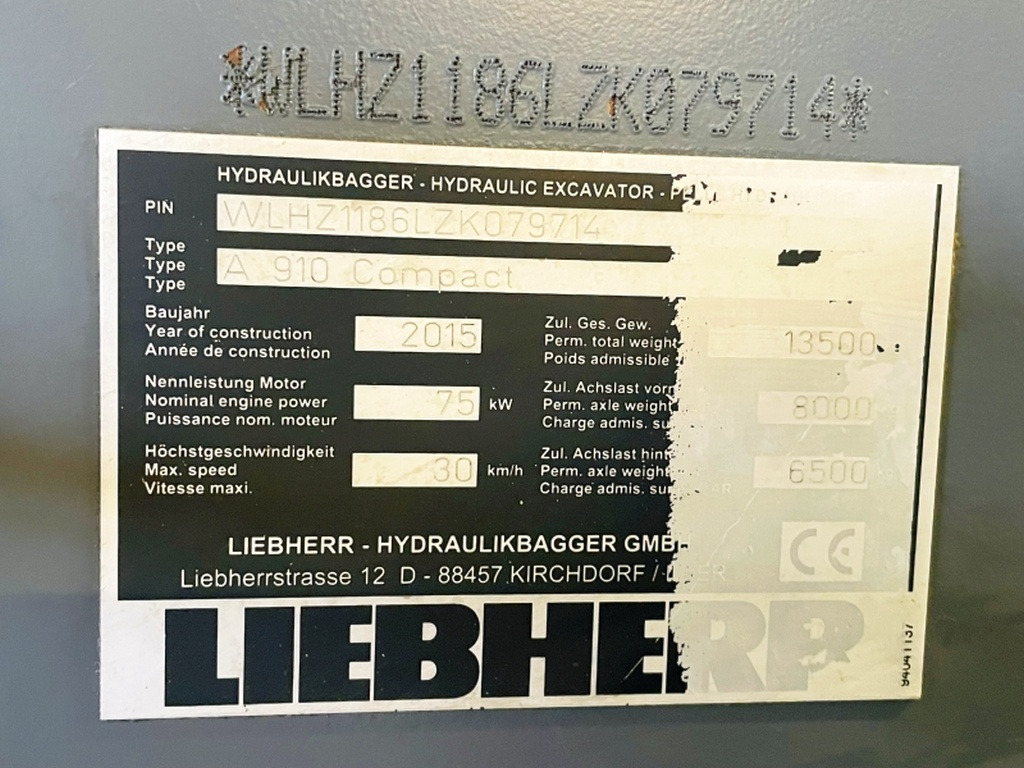 Liebherr A910 Compact (4025) - حفارة دولاب: صورة 3 Liebherr A910 Compact (4025) - حفارة دولاب: صورة 3