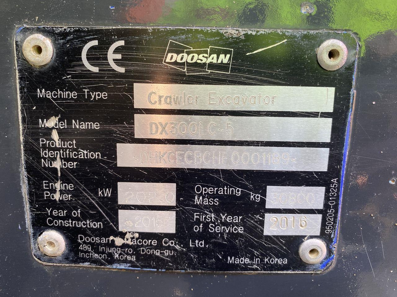 حفار زحاف Doosan DX300LC-5: صورة 10