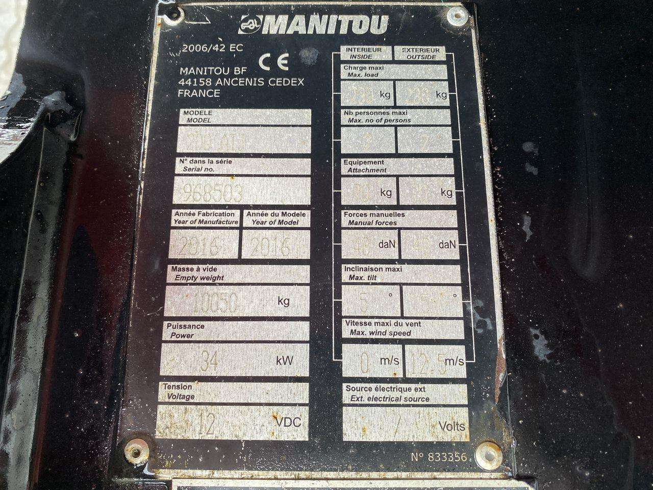 شاحنة ذراع مفصلي Manitou 200ATJ RC: صورة 10